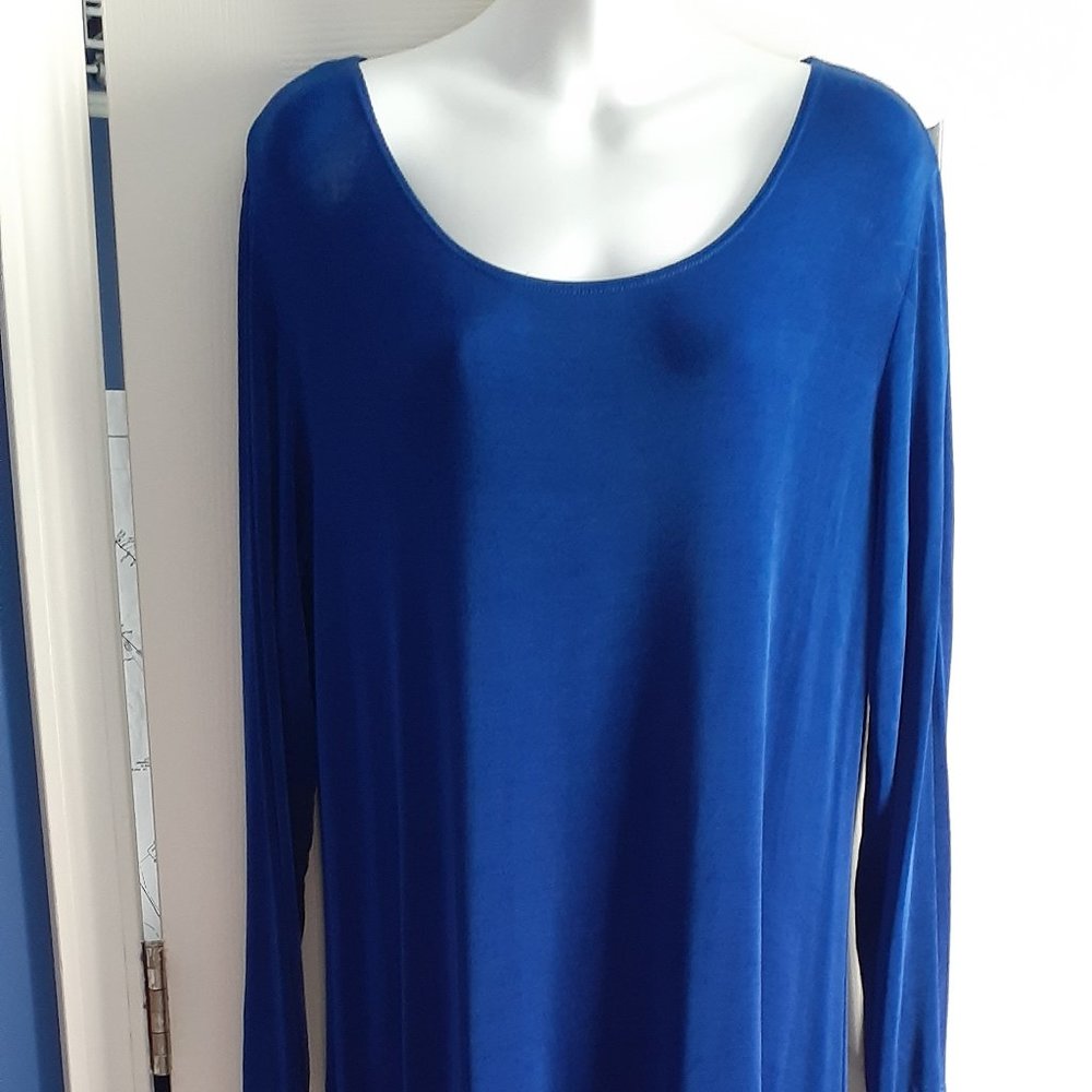 Blue Drapey Knit Dress Size 2 By Chico